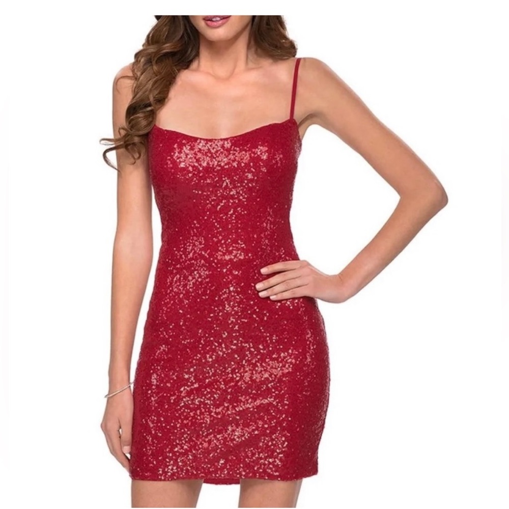 NWT RED SEQUIN MINI DRESS